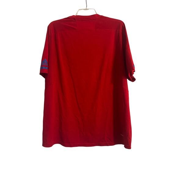 VGUC Adidas KU Jayhawks Red Short Sleeve Tee Kansas University Climalite Sz XL - Picture 2 of 8